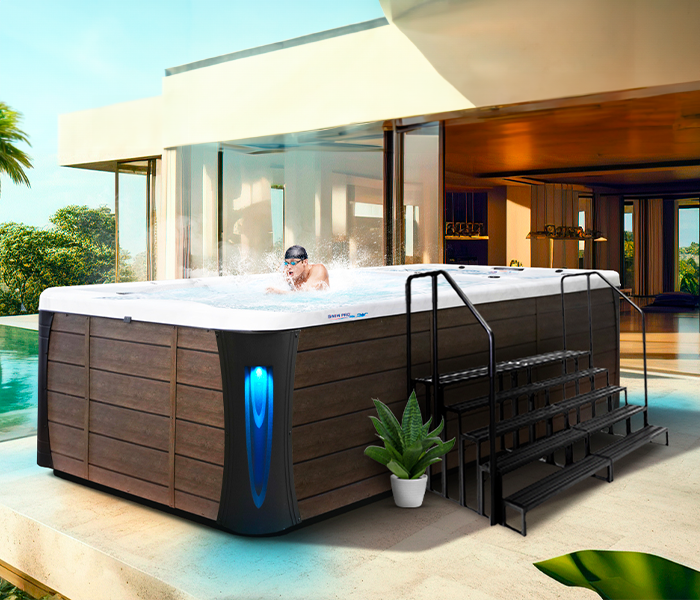 Calspas hot tub being used in a family setting - Mendoza